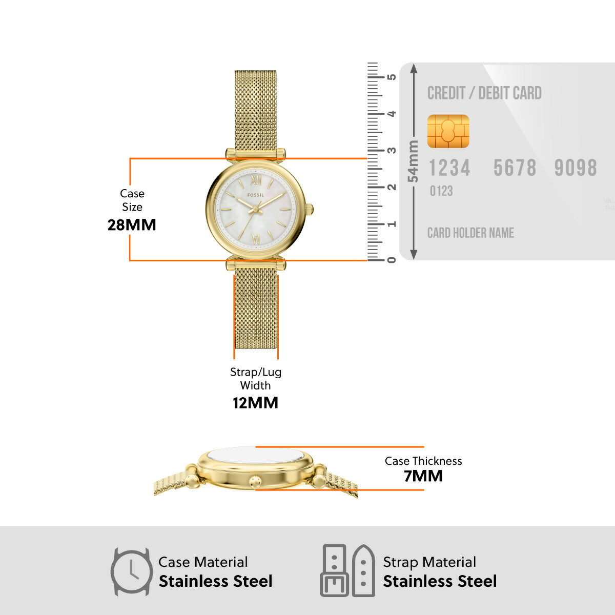 フォッシル FOSSIL 腕時計 レディース CARLIE 三針 ゴールドトーン ステンレススチール ES5462【2026 新作】