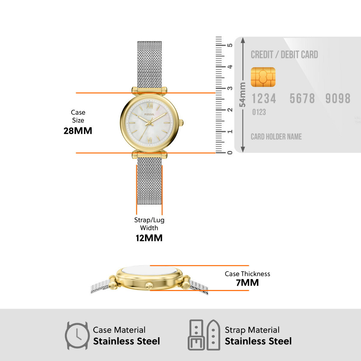 フォッシル FOSSIL 腕時計 レディース CARLIE 三針 ステンレススチール ES5463【2026 新作】