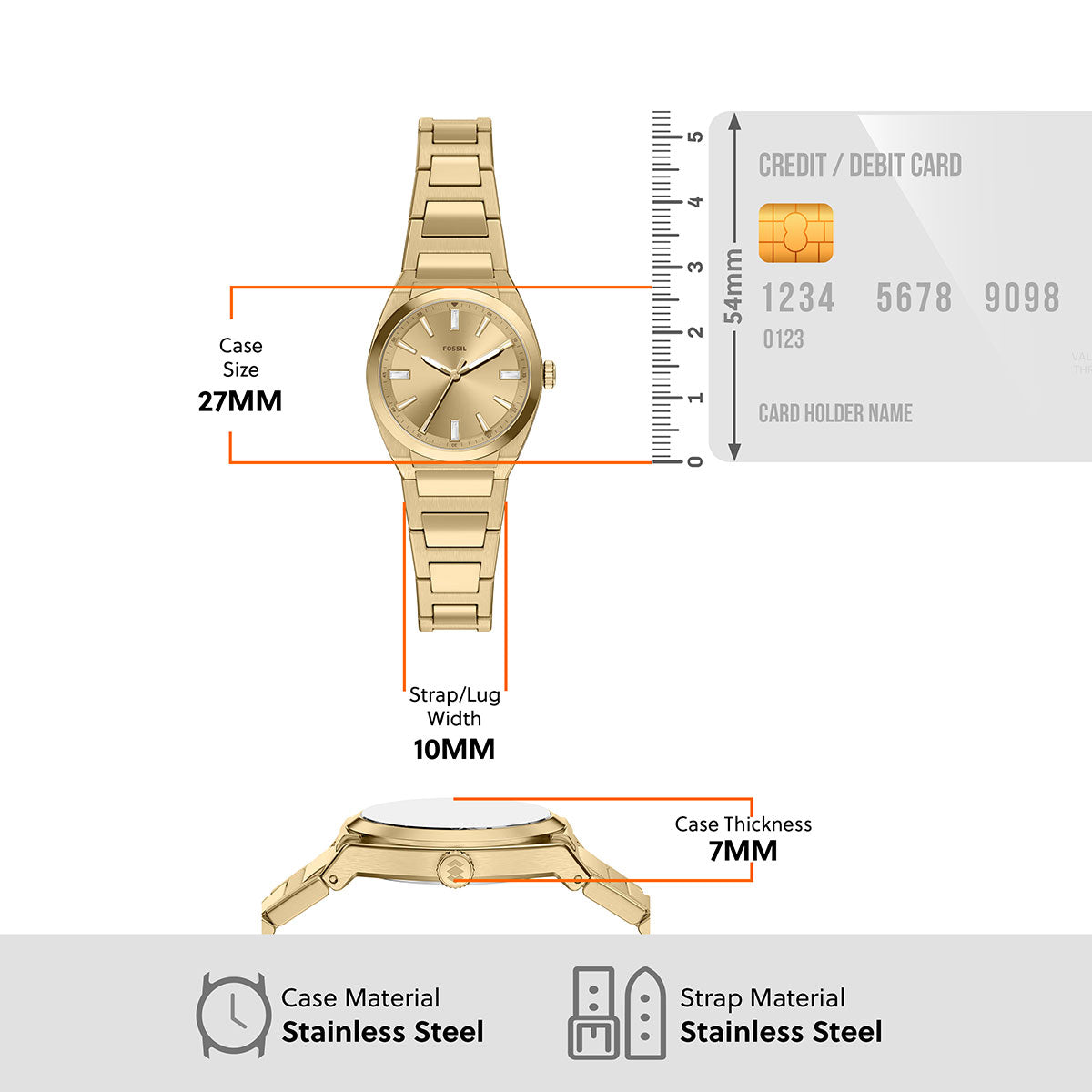 フォッシル FOSSIL 腕時計 レディース EVERETT アナログ ゴールドトーン ステンレススチールウォッチ ES5492【2026新作】