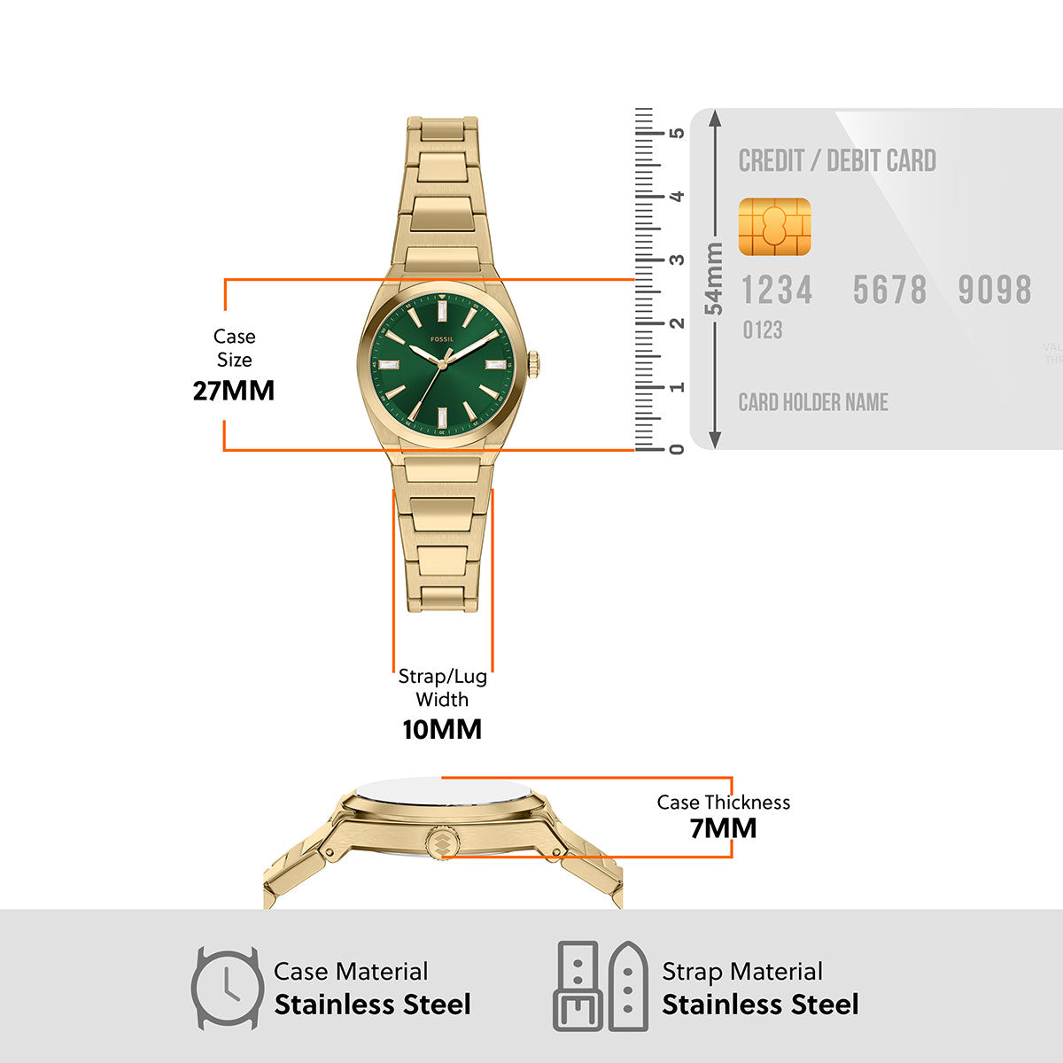 フォッシル FOSSIL 腕時計 レディース EVERETT アナログ ゴールドトーン ステンレススチールウォッチ ES5493【2026新作】