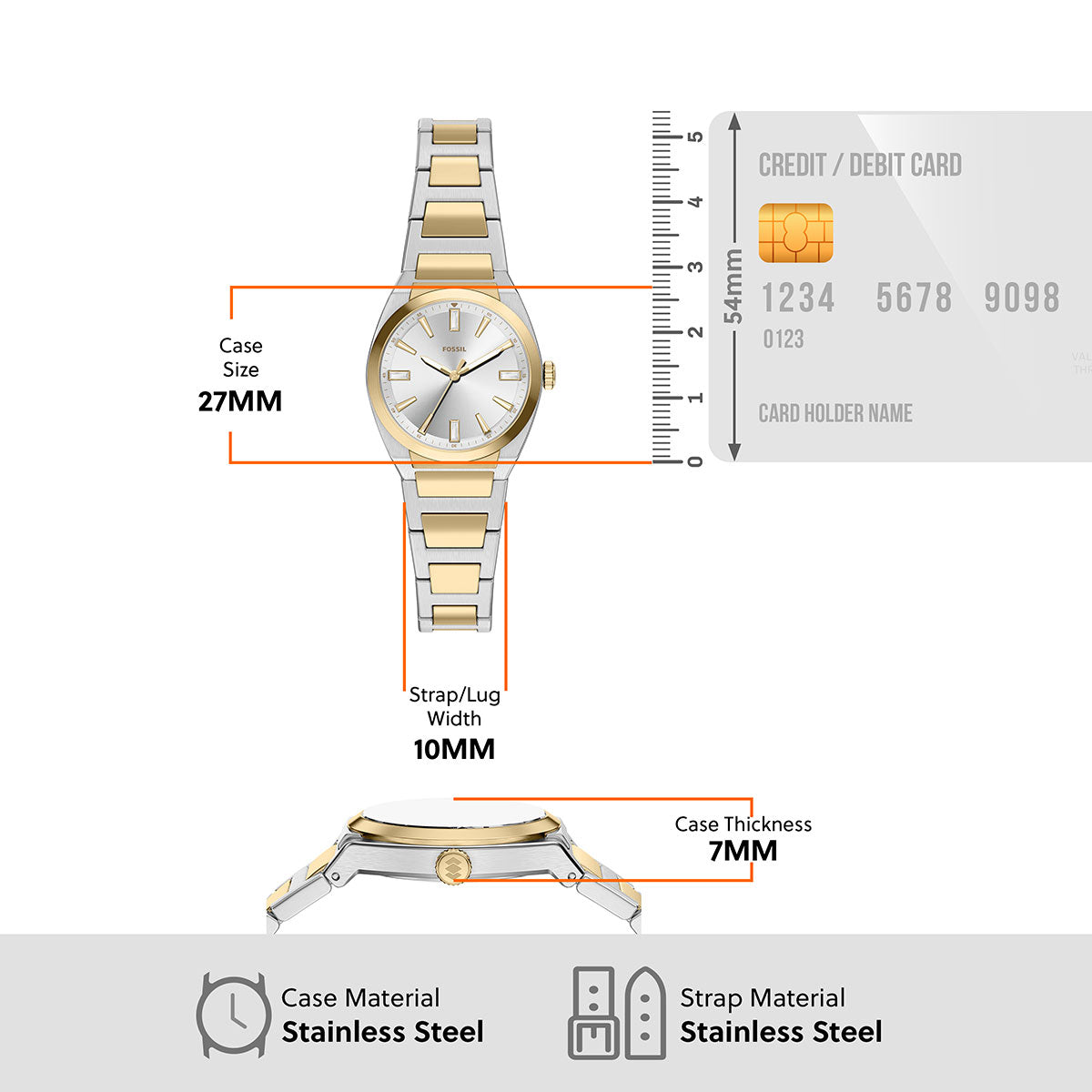 フォッシル FOSSIL 腕時計 レディース EVERETT アナログ ツートーン ステンレススチールウォッチ ES5494【2026新作】