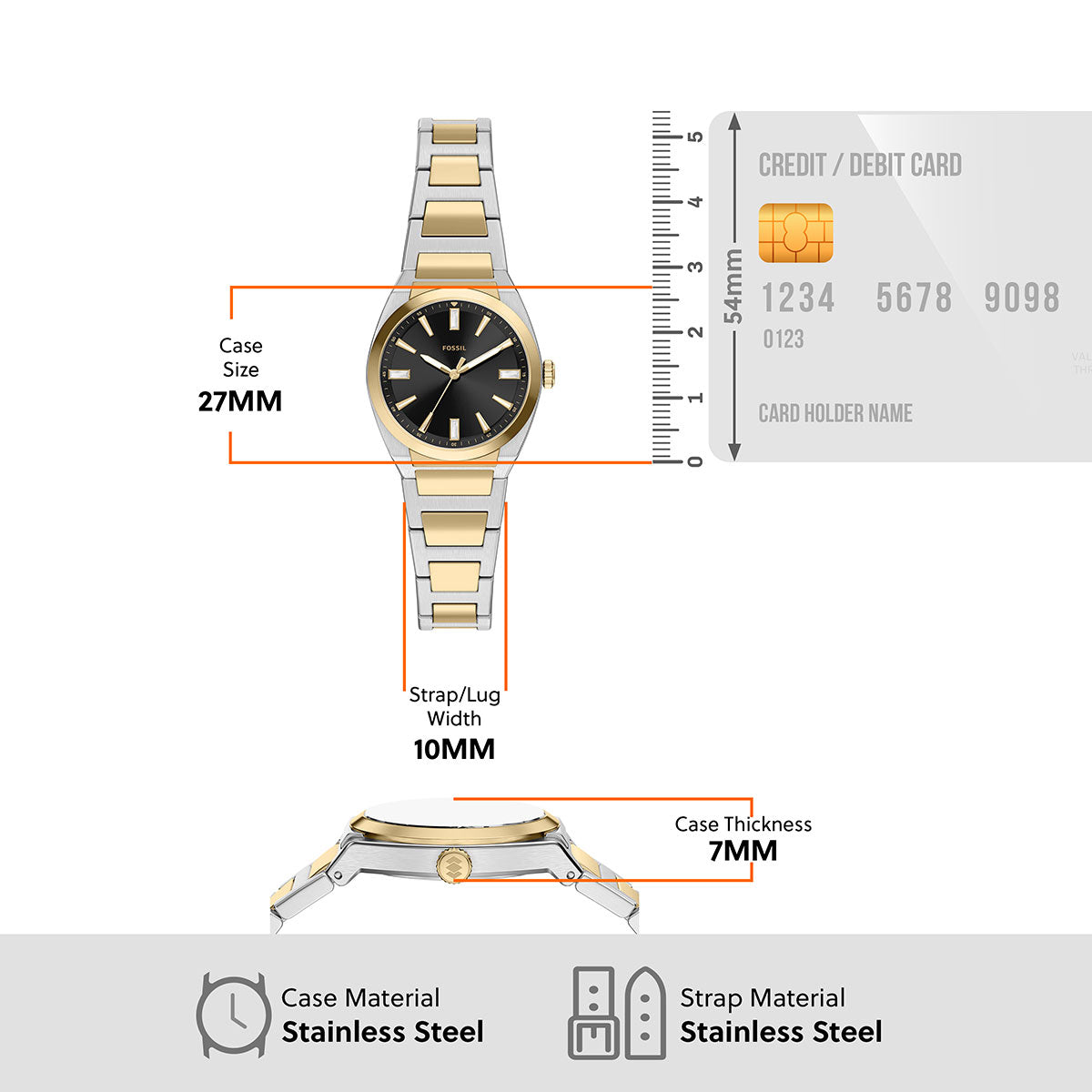 フォッシル FOSSIL 腕時計 レディース EVERETT アナログ ツートーン ステンレススチールウォッチ ES5495【2026新作】