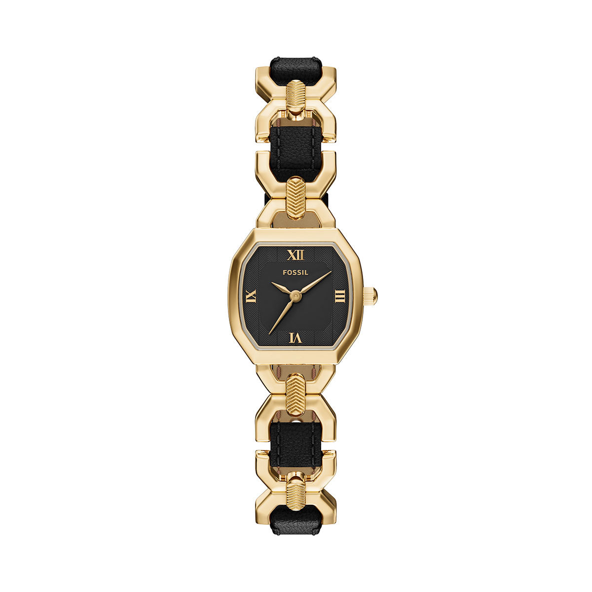 フォッシル FOSSIL 腕時計 レディース HARLOW アナログ ブラックレザー＆ゴールドトーンステンレススチールウォッチ ES5496【2026新作】