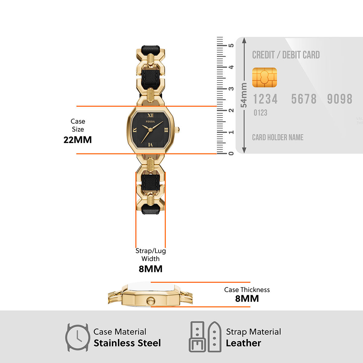 フォッシル FOSSIL 腕時計 レディース HARLOW アナログ ブラックレザー＆ゴールドトーンステンレススチールウォッチ ES5496【2026新作】