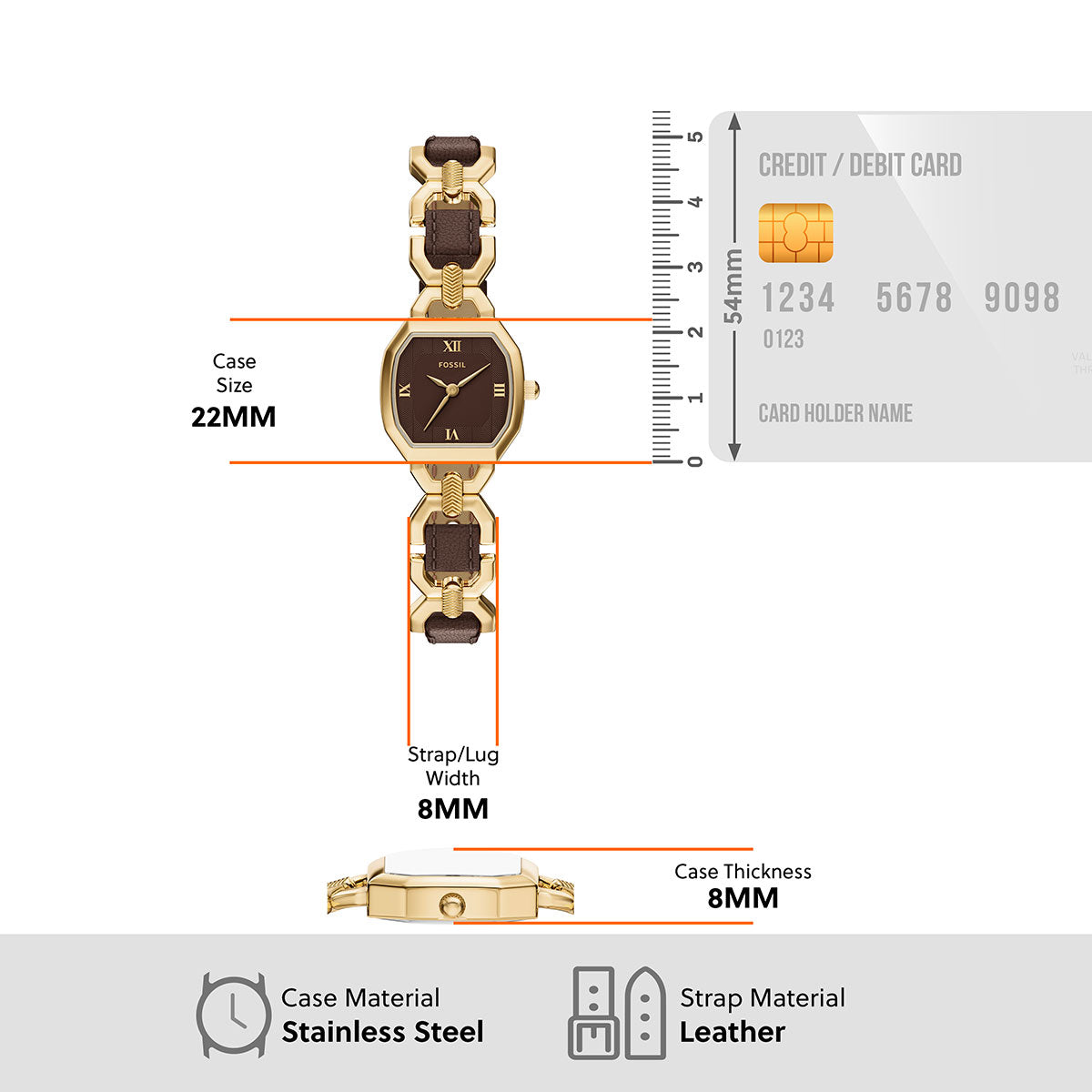 フォッシル FOSSIL 腕時計 レディース HARLOW アナログ ブラウンレザー＆ゴールドトーン ステンレススチールウォッチ ES5497【2026新作】
