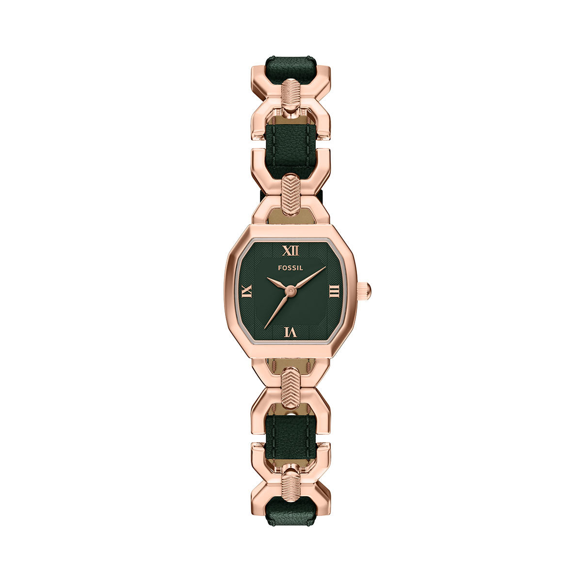 フォッシル FOSSIL 腕時計 レディース HARLOW アナログ グリーンレザー＆ローズゴールドトーン ステンレススチールウォッチ ES5498【2026新作】