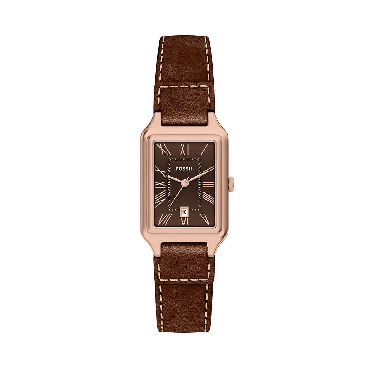 フォッシル FOSSIL 腕時計 レディース RAQUEL デイト アナログ ブラウン レザーウォッチ ES5503【2026新作】