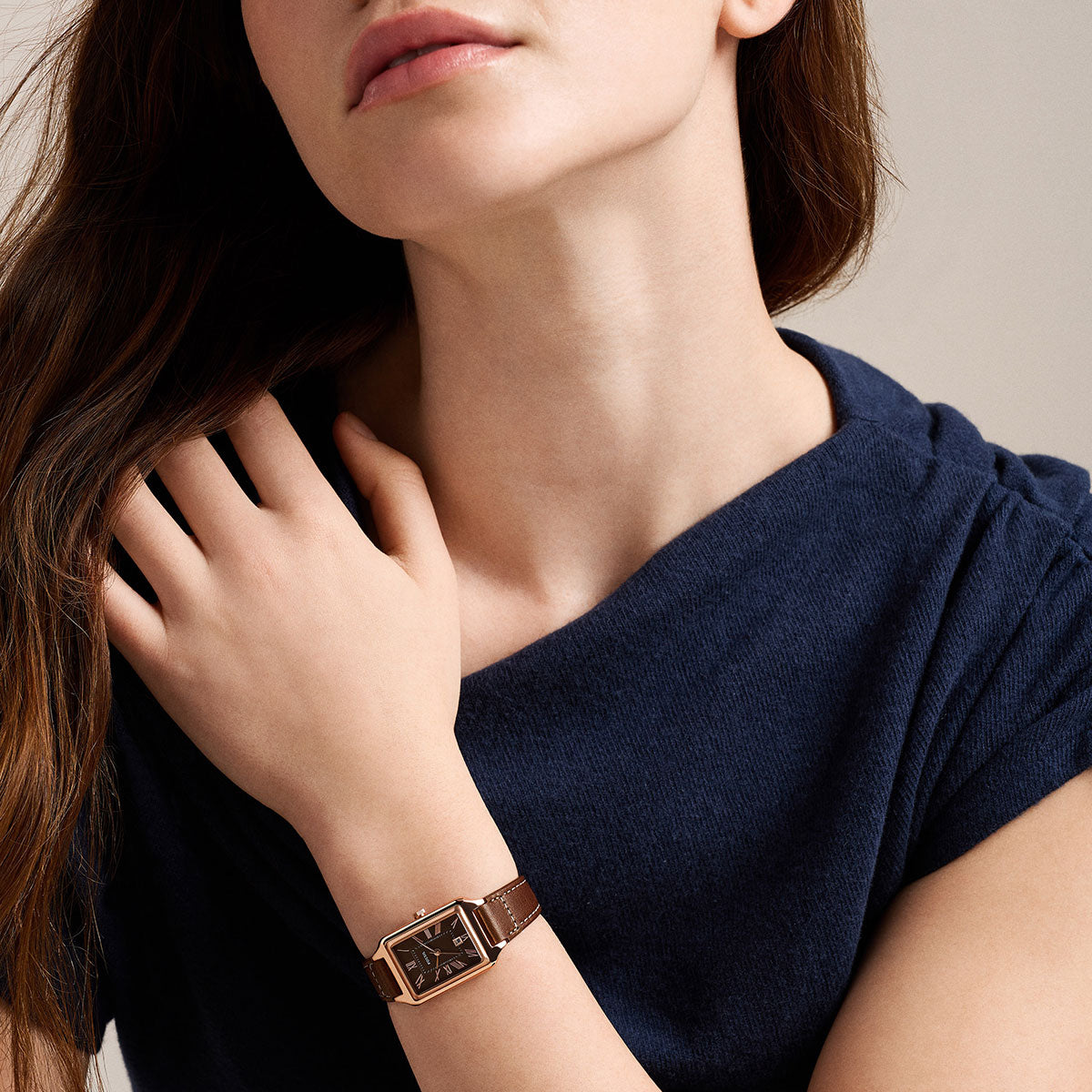 フォッシル FOSSIL 腕時計 レディース RAQUEL デイト アナログ ブラウン レザーウォッチ ES5503【2026新作】