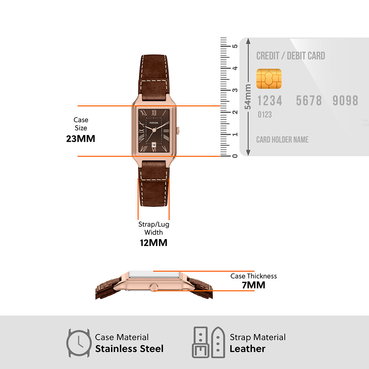 フォッシル FOSSIL 腕時計 レディース RAQUEL デイト アナログ ブラウン レザーウォッチ ES5503【2026新作】