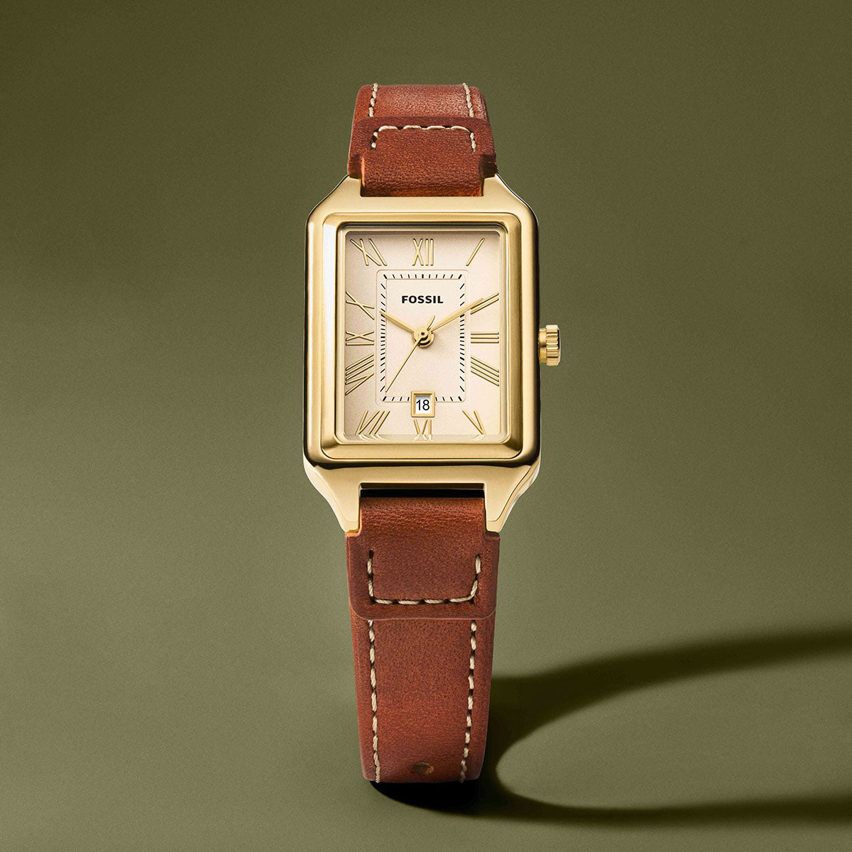 フォッシル FOSSIL 腕時計 レディース RAQUEL デイト アナログ ミディアム ブラウン レザーウォッチ ES5504【2026新作】