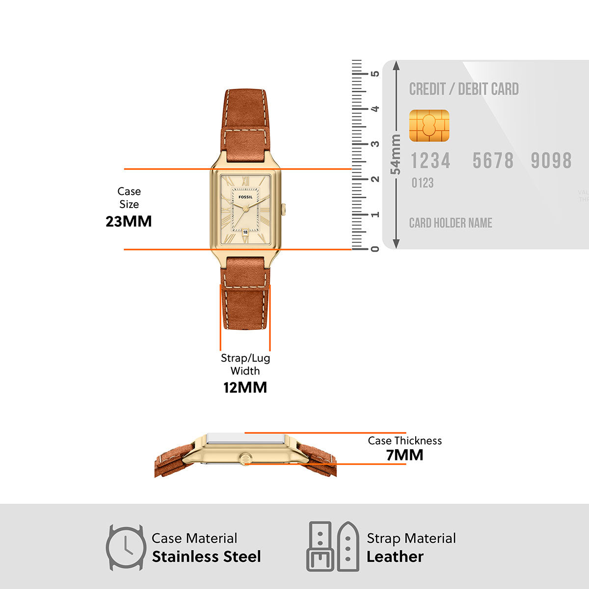 フォッシル FOSSIL 腕時計 レディース RAQUEL デイト アナログ ミディアム ブラウン レザーウォッチ ES5504【2026新作】
