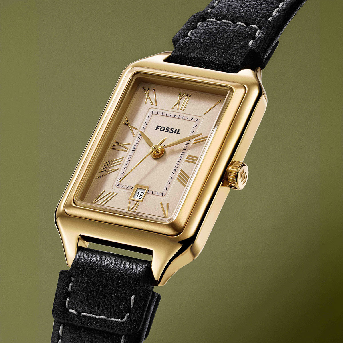 フォッシル FOSSIL 腕時計 レディース RAQUEL デイト アナログ ブラック レザーウォッチ ES5505【2026新作】
