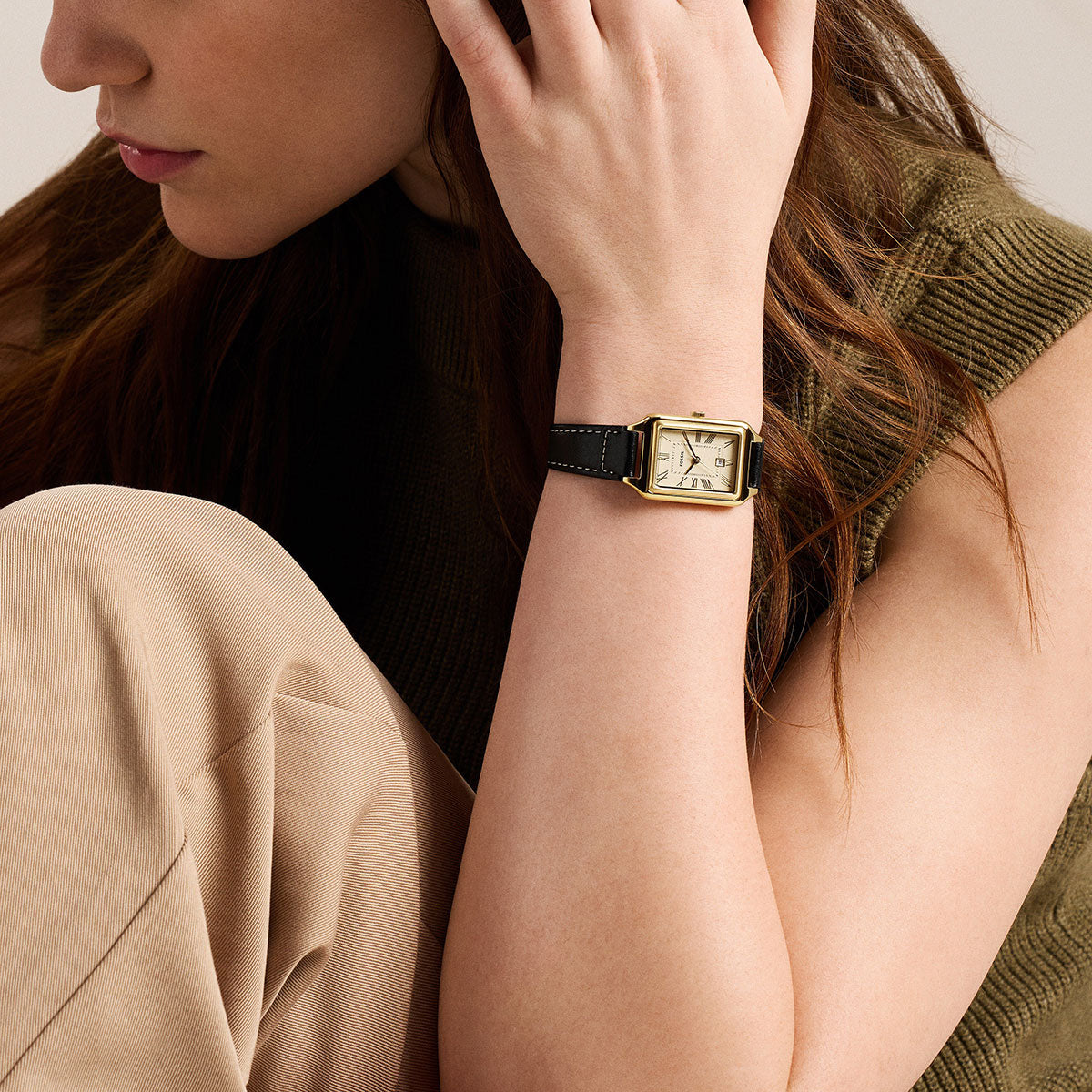 フォッシル FOSSIL 腕時計 レディース RAQUEL デイト アナログ ブラック レザーウォッチ ES5505【2026新作】