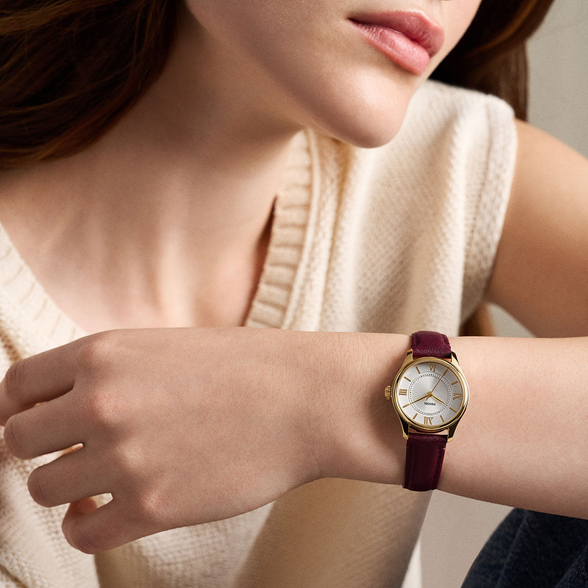 フォッシル FOSSIL 腕時計 レディース GILMORE アナログ レッド レザーウォッチ ES5510【2026新作】