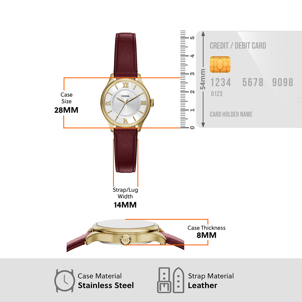 フォッシル FOSSIL 腕時計 レディース GILMORE アナログ レッド レザーウォッチ ES5510【2026新作】