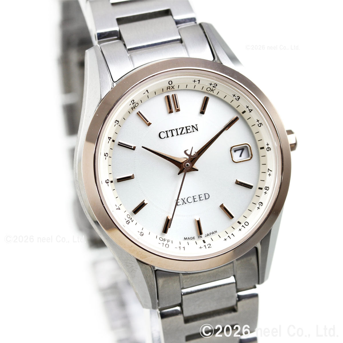 シチズン エクシード CITIZEN EXCEED エコドライブ 電波時計 ダイレクトフライト レディース 腕時計 ペア ES9375-51B【2026 新作】