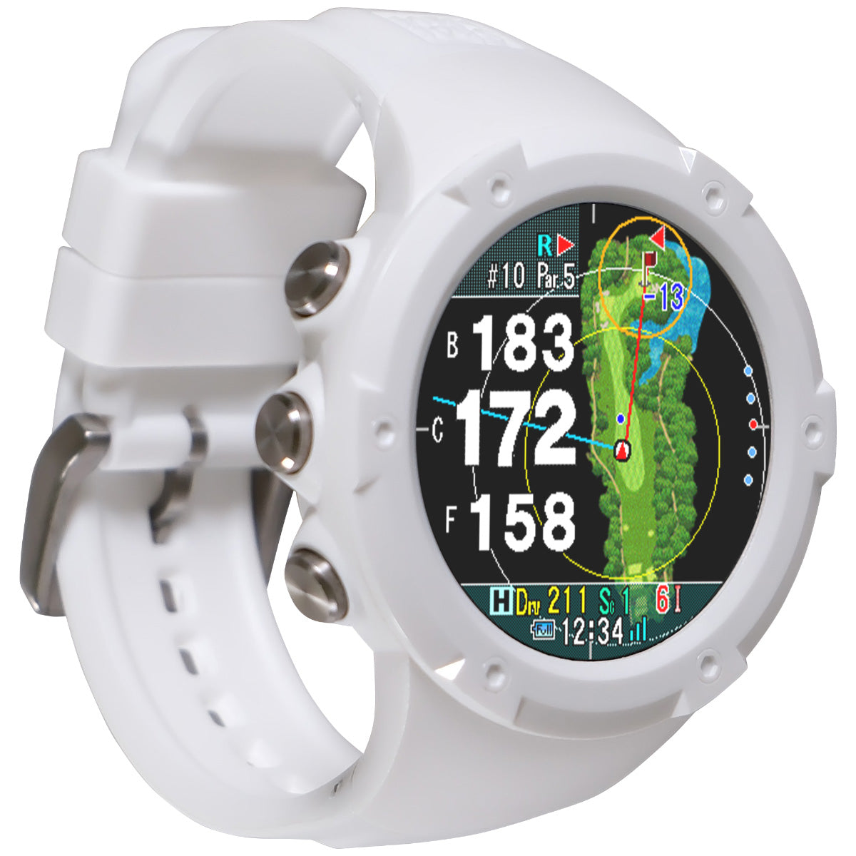 ショットナビ Shot Navi Evolve G2 エボルブ G2 腕時計型 タッチパネル ゴルフ ナビ GPS 距離測定器 距離計測器 ホワイト【2026 新作】【60回分割手数料無料！】