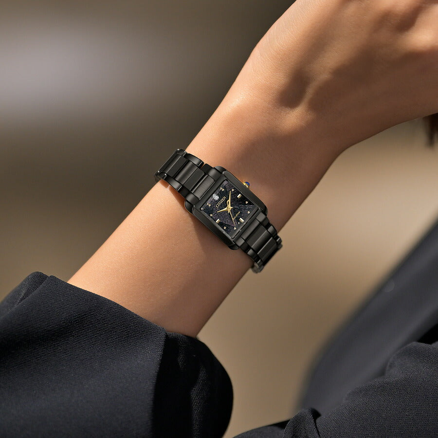 シチズン エル CITIZEN L エコドライブ 限定 腕時計 レディース EW5636-55E SQUARE Collection Line LIGHT in BLACK Eco-Drive 50th Anniversary Edition【2026 新作】