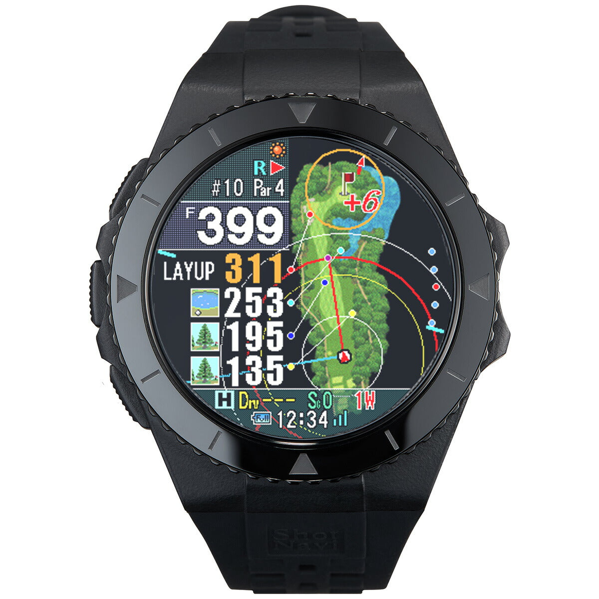 ショットナビ Shot Navi EXCEEDS エクシード 腕時計型 タッチパネル GPS ゴルフナビ 距離測定器 距離計測器 ブラック【2024 新作】