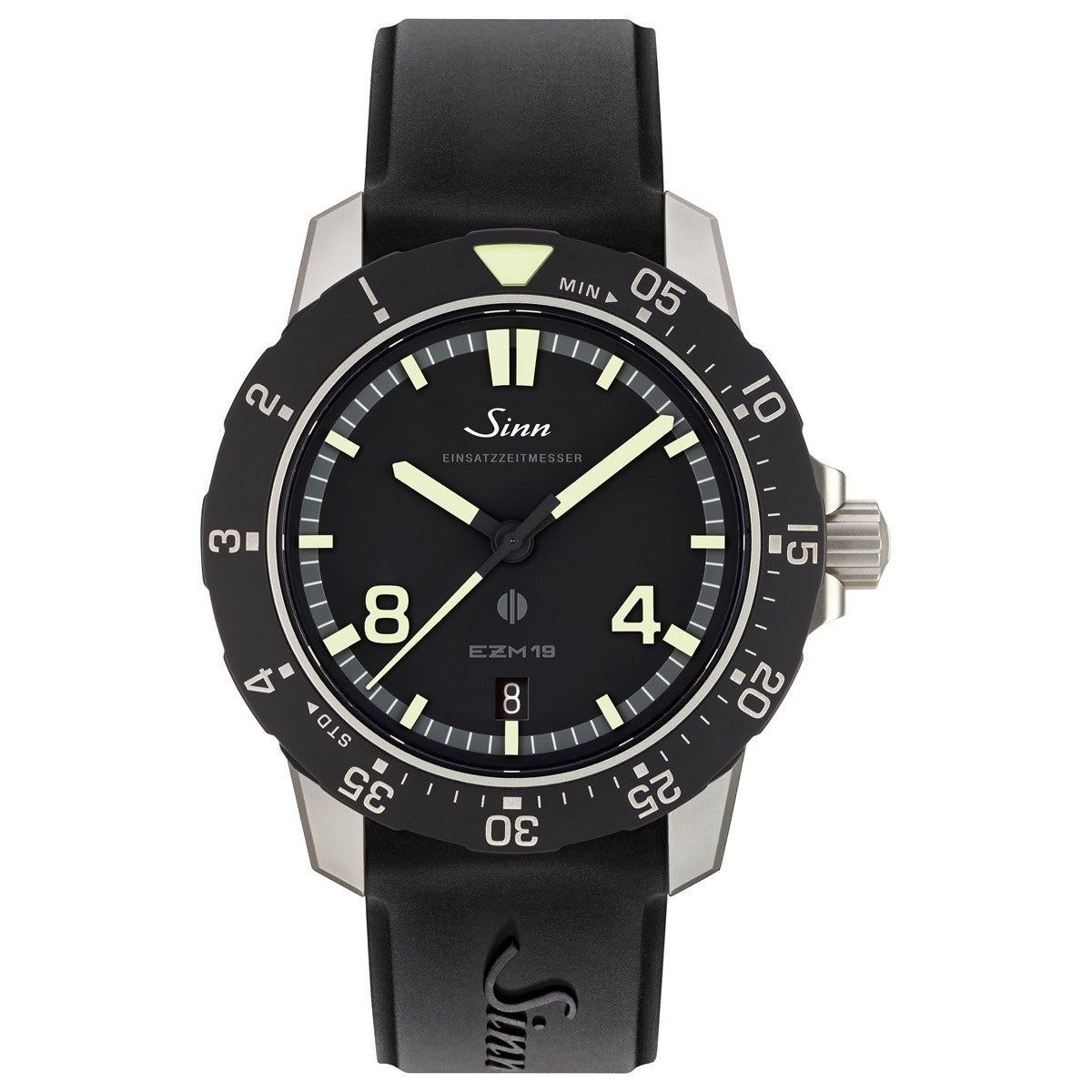 Sinn ジン EZM19 自動巻き 腕時計 メンズ Mission Timers EZM ミッションタイマー シリコンストラップ ブラック ドイツ製