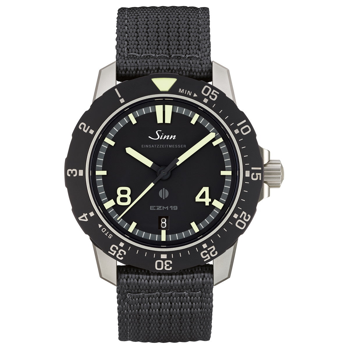 Sinn ジン EZM19 自動巻き 腕時計 メンズ Mission Timers EZM ミッションタイマー テキスタイルストラップ ブラック ドイツ製