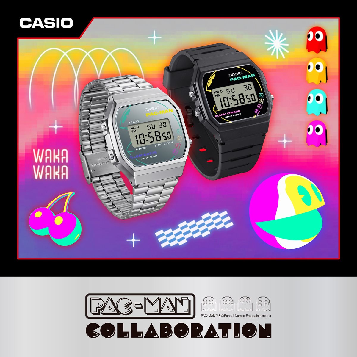 カシオ クラシック CASIO CLASSIC パックマン コラボ デジタル 腕時計 F-91WPC-1AJR PAC-MAN【2024 新作】