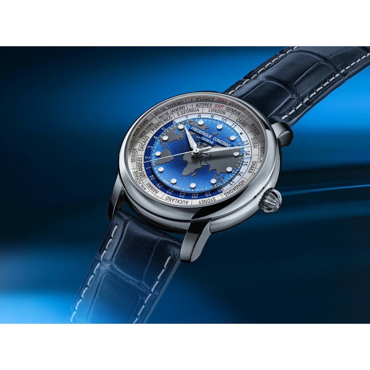 フレデリック コンスタント FREDERIQUE CONSTANT クラシック ワールドタイマー マニュファクチュール FC-719BLW3H6 腕時計 フレデリックコンスタント【2026 新作】【60回分割手数料無料！】