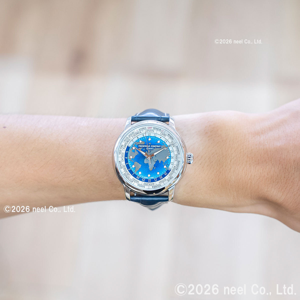 フレデリック コンスタント FREDERIQUE CONSTANT クラシック ワールドタイマー マニュファクチュール FC-719BLW3H6 腕時計 フレデリックコンスタント【2026 新作】【60回分割手数料無料！】