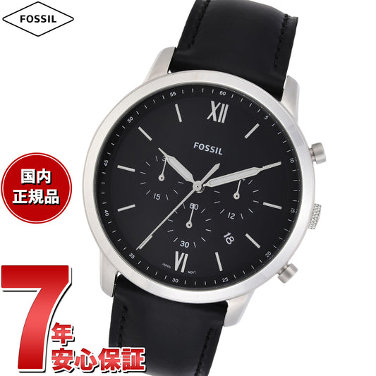 フォッシル FOSSIL 腕時計 メンズ NEUTRA クロノグラフ ブラックレザーウォッチ FS5452