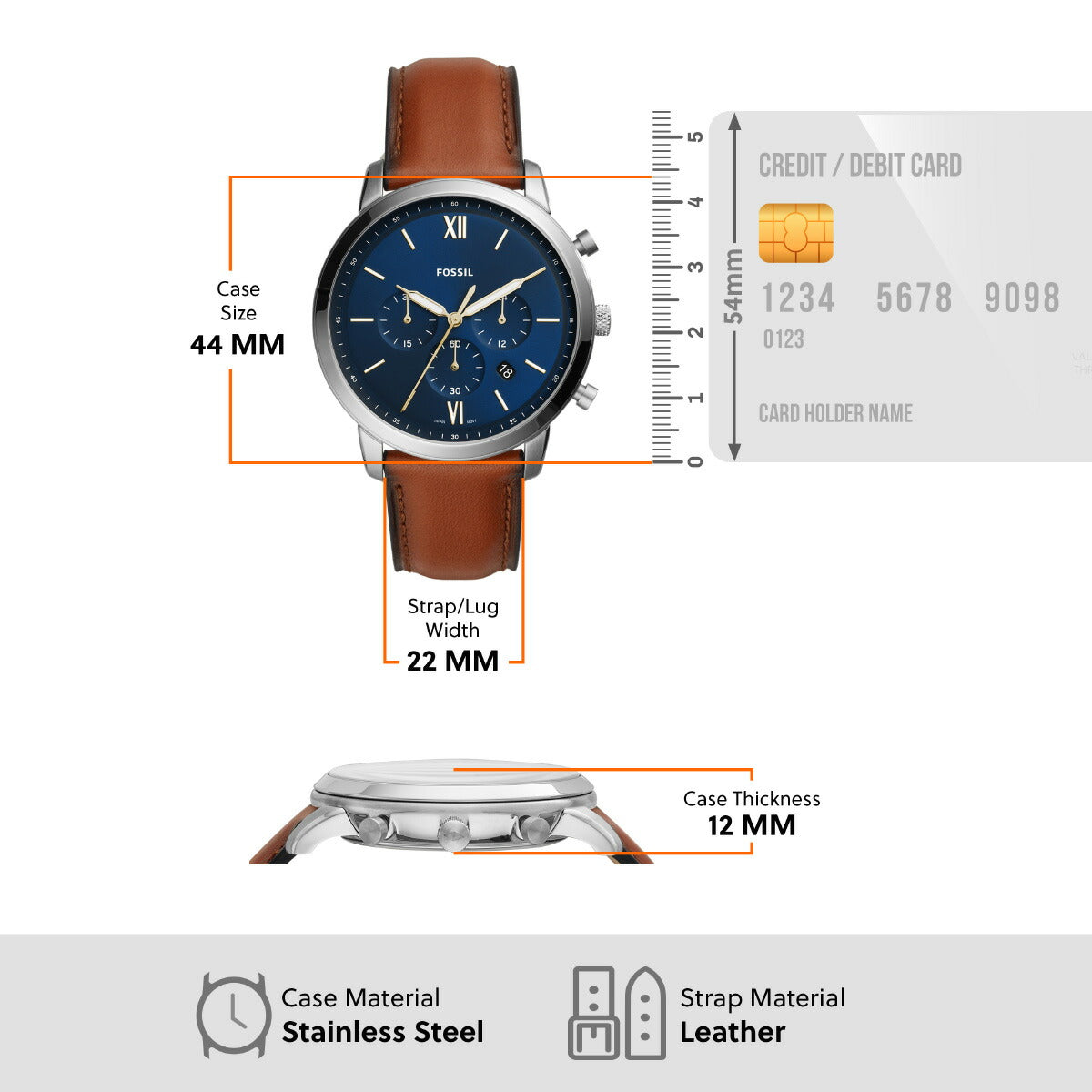 フォッシル FOSSIL 腕時計 メンズ NEUTRA クロノグラフ ラゲージレザーウォッチ＆ブレスレットセット FS5708SET