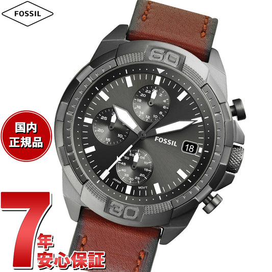 フォッシル FOSSIL 腕時計 メンズ BRONSON クロノグラフ ブラウン LiteHideレザーウォッチ FS5855