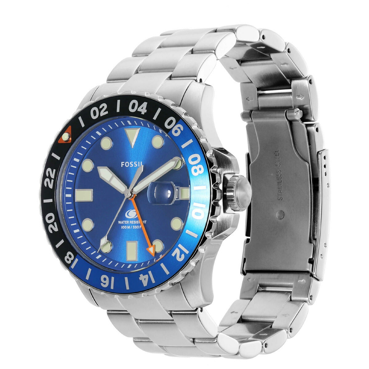 フォッシル FOSSIL 腕時計 メンズ FOSSIL BLUE GMT ステンレススチールウォッチ FS5991