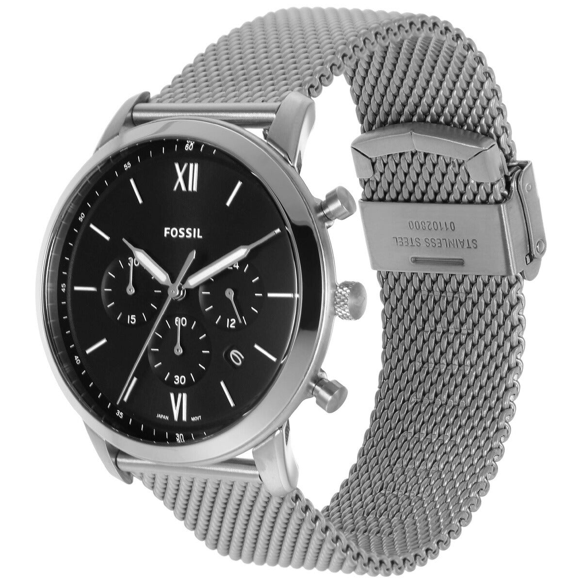 フォッシル FOSSIL 腕時計 メンズ NEUTRA クロノグラフ ステンレススチールメッシュウォッチ＆ブレスレット ボックスセット FS6021SET