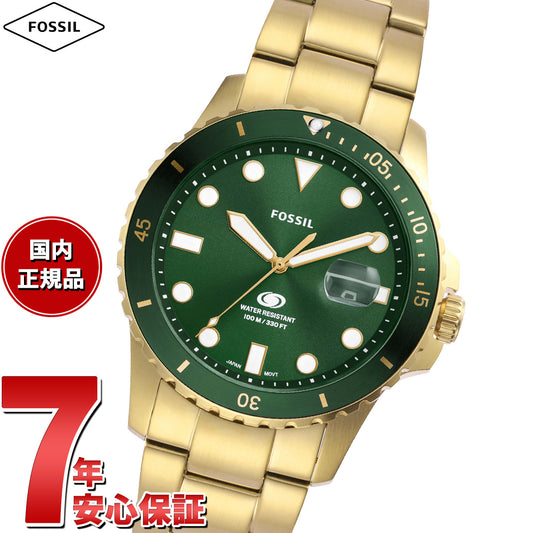 フォッシル FOSSIL 腕時計 メンズ FOSSIL BLUE DIVE 三針デイト ゴールドトーン ステンレススチールウォッチ FS6030