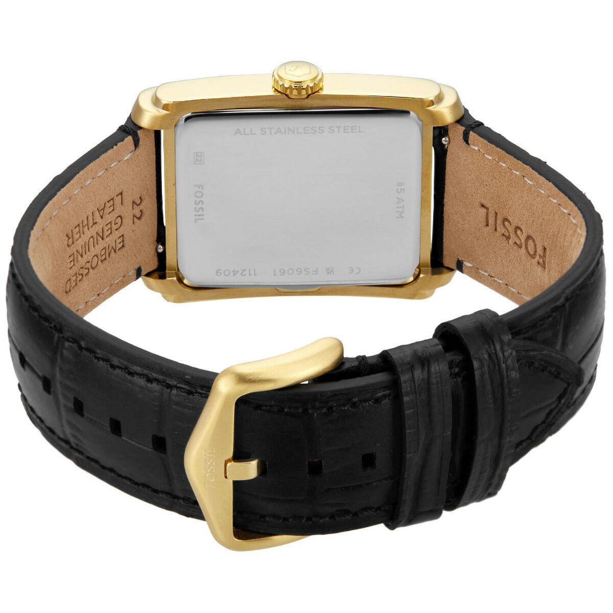 フォッシル FOSSIL 腕時計 メンズ CARRAWAY 三針 ブラック クロコレザーウォッチ FS6091