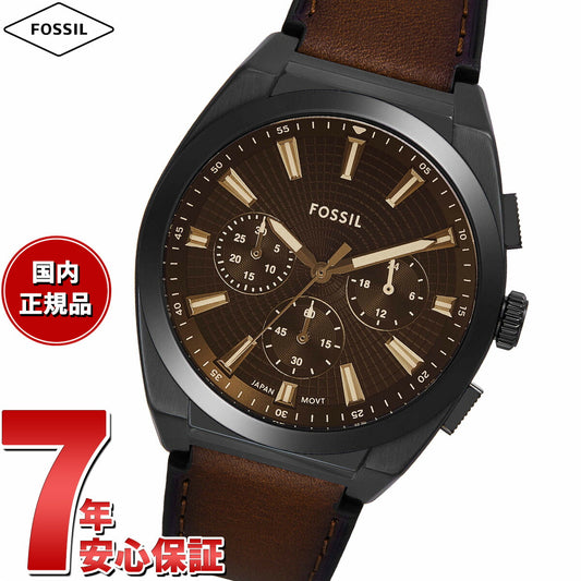 フォッシル FOSSIL 腕時計 メンズ EVERETT クロノグラフ ブラック ステンレススチールウォッチ FS6108