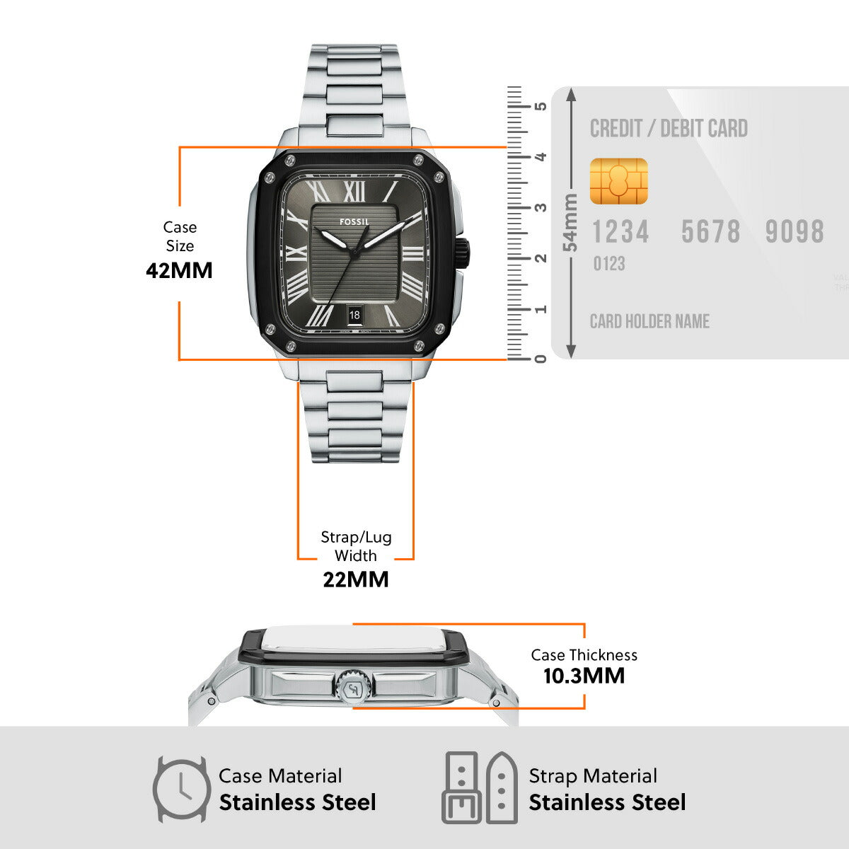 フォッシル FOSSIL 腕時計 メンズ CROSBY 三針デイト ステンレススチールウォッチ FS6122【2025 新作】