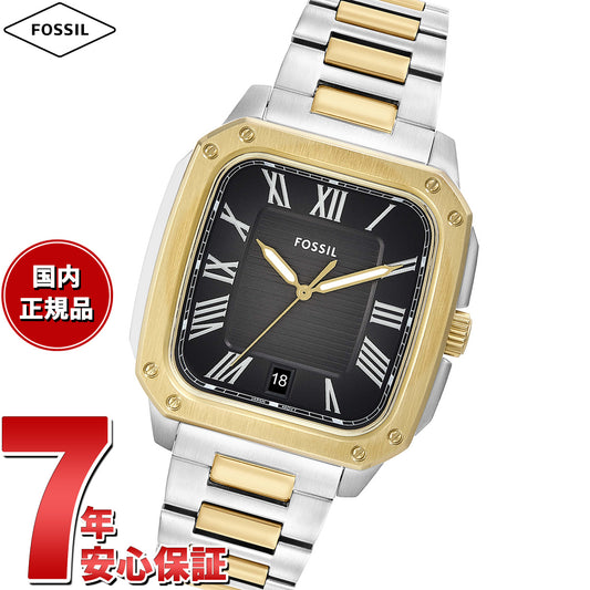 フォッシル FOSSIL 腕時計 メンズ CROSBY 三針デイト ツートーン ステンレススチールウォッチ FS6123【2025 新作】