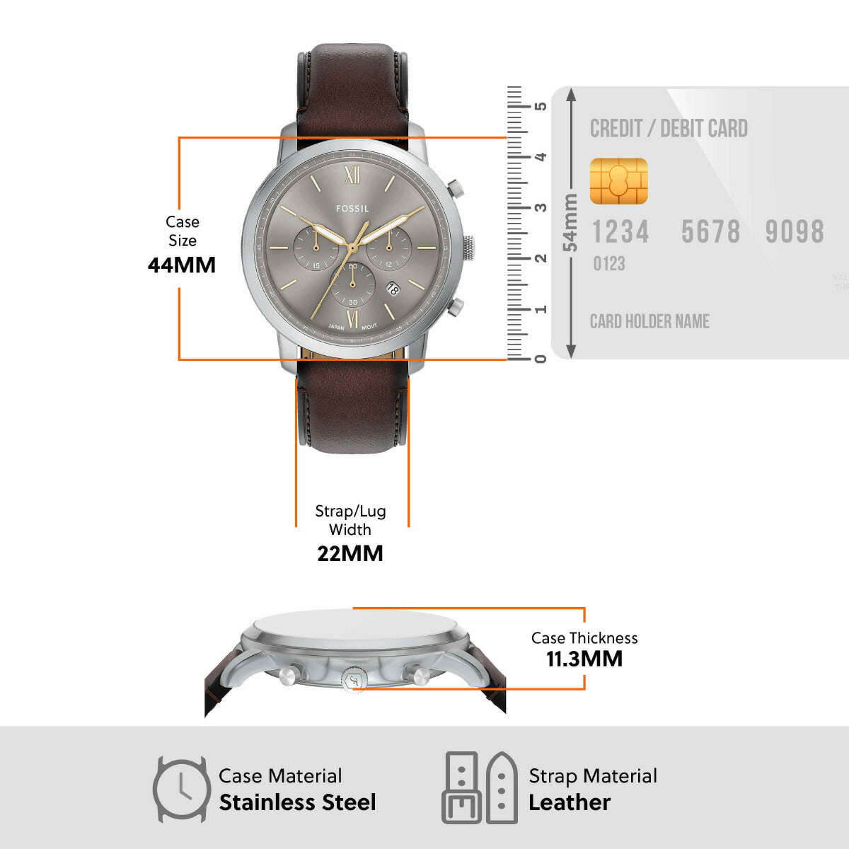 フォッシル FOSSIL 腕時計 メンズ NEUTRA クロノグラフ ブラウンレザーウォッチ FS6129【2025 新作】