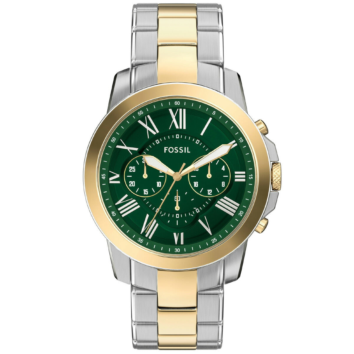 フォッシル FOSSIL 腕時計 メンズ GRANT クロノグラフ ツートーン ステンレススチールウォッチ FS6131【2025 新作】