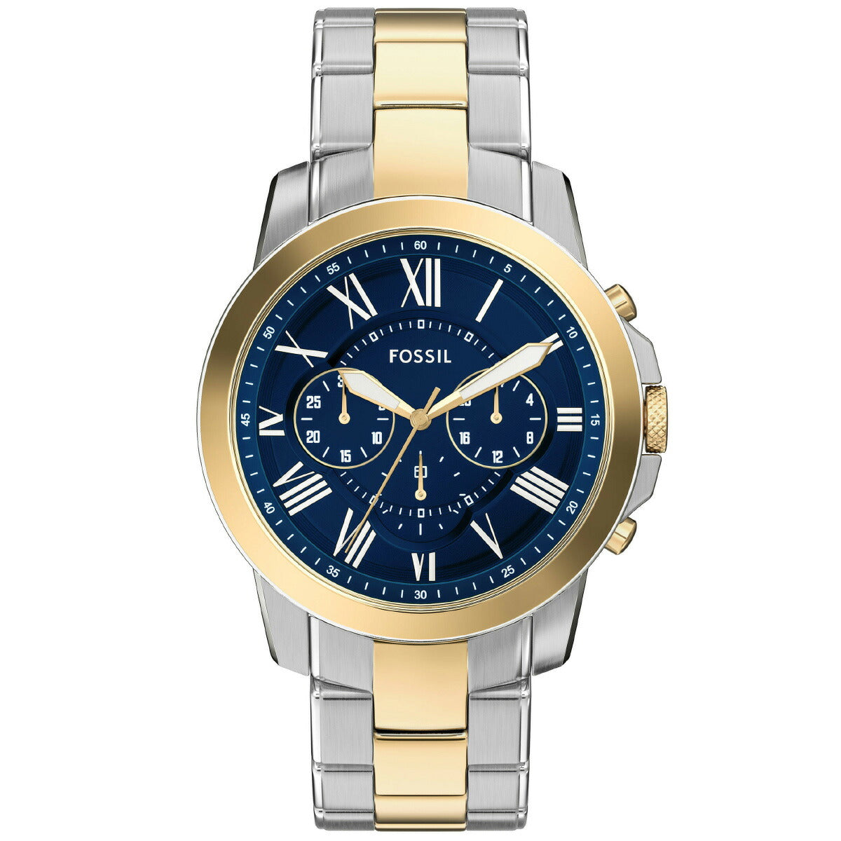 フォッシル FOSSIL 腕時計 メンズ GRANT クロノグラフ ツートーン ステンレススチールウォッチ FS6132【2025 新作】