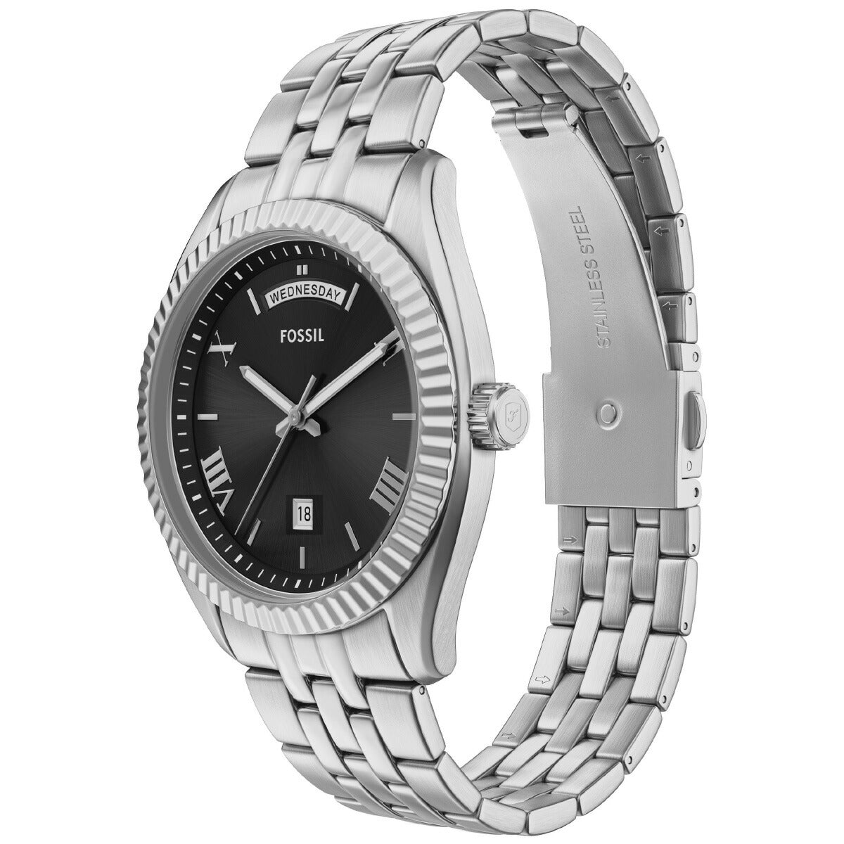 フォッシル FOSSIL 腕時計 メンズ CAMPBELL 三針 デイデイト ステンレススチールウォッチ FS6139【2025 新作】