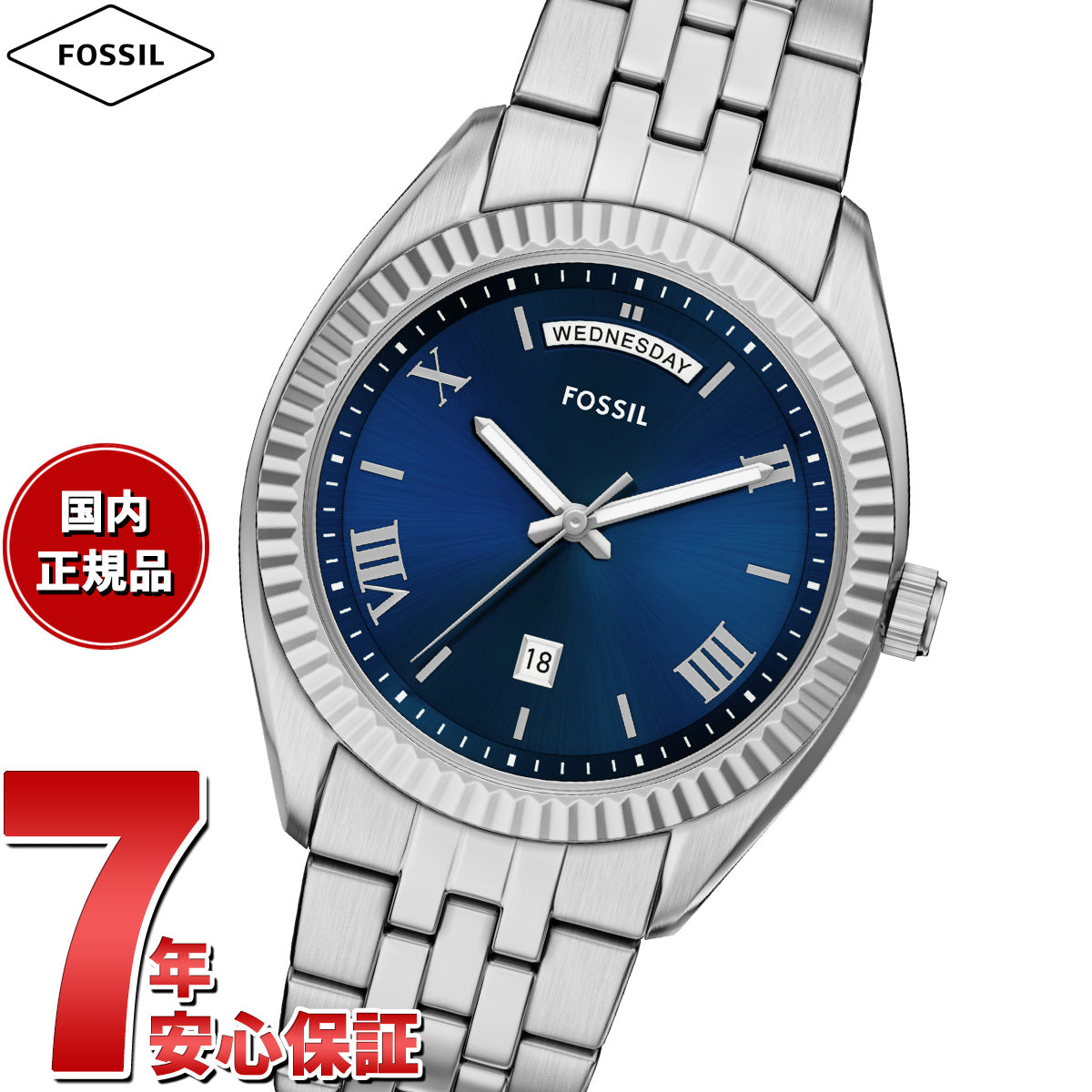 フォッシル FOSSIL 腕時計 メンズ CAMPBELL 三針 デイデイト ステンレススチールウォッチ FS6140