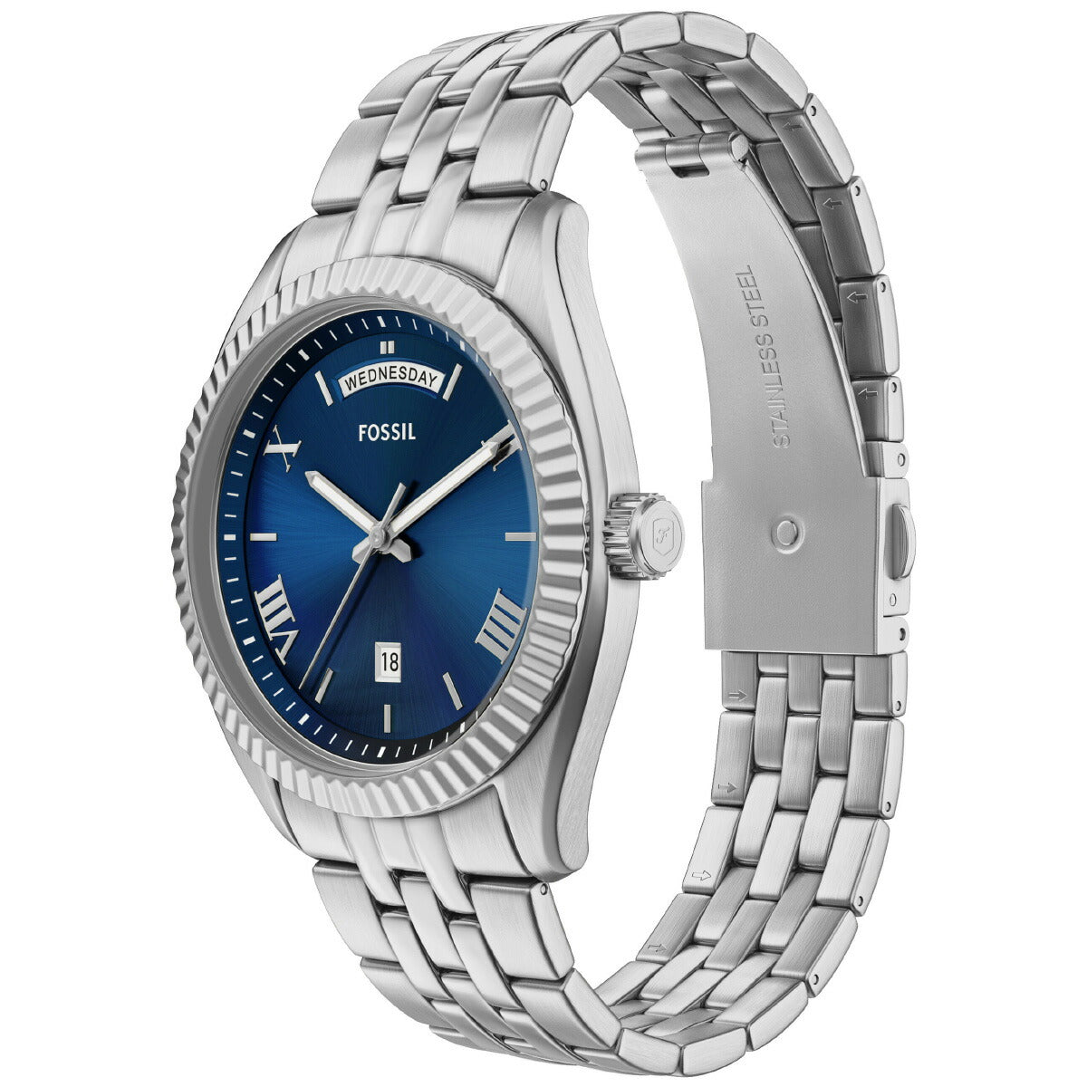 フォッシル FOSSIL 腕時計 メンズ CAMPBELL 三針 デイデイト ステンレススチールウォッチ FS6140