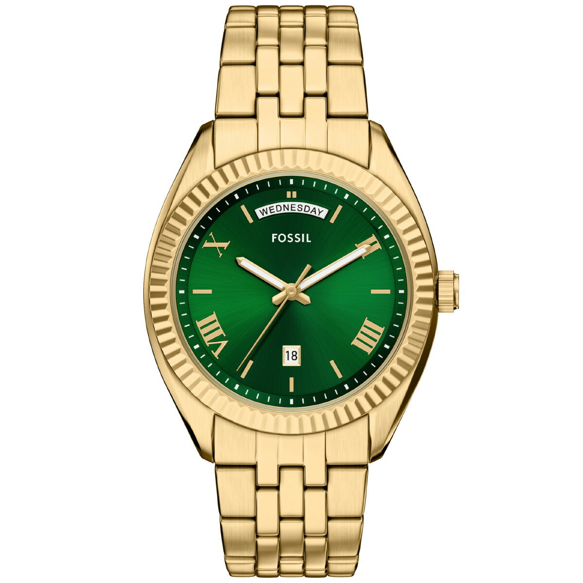 フォッシル FOSSIL 腕時計 メンズ CAMPBELL 三針 デイデイト ゴールドトーン ステンレススチールウォッチ FS6142【2025 新作】