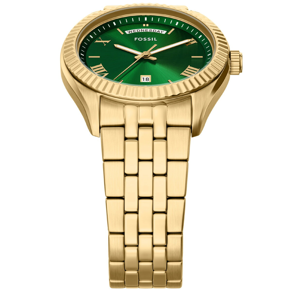 フォッシル FOSSIL 腕時計 メンズ CAMPBELL 三針 デイデイト ゴールドトーン ステンレススチールウォッチ FS6142【2025 新作】