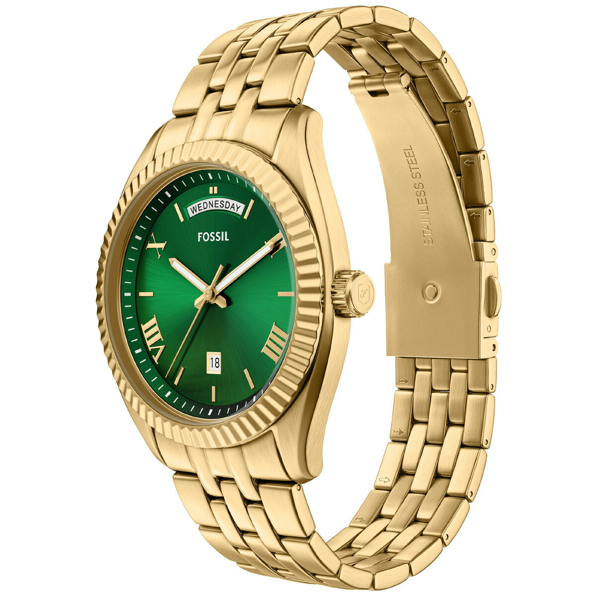 フォッシル FOSSIL 腕時計 メンズ CAMPBELL 三針 デイデイト ゴールドトーン ステンレススチールウォッチ FS6142【2025 新作】