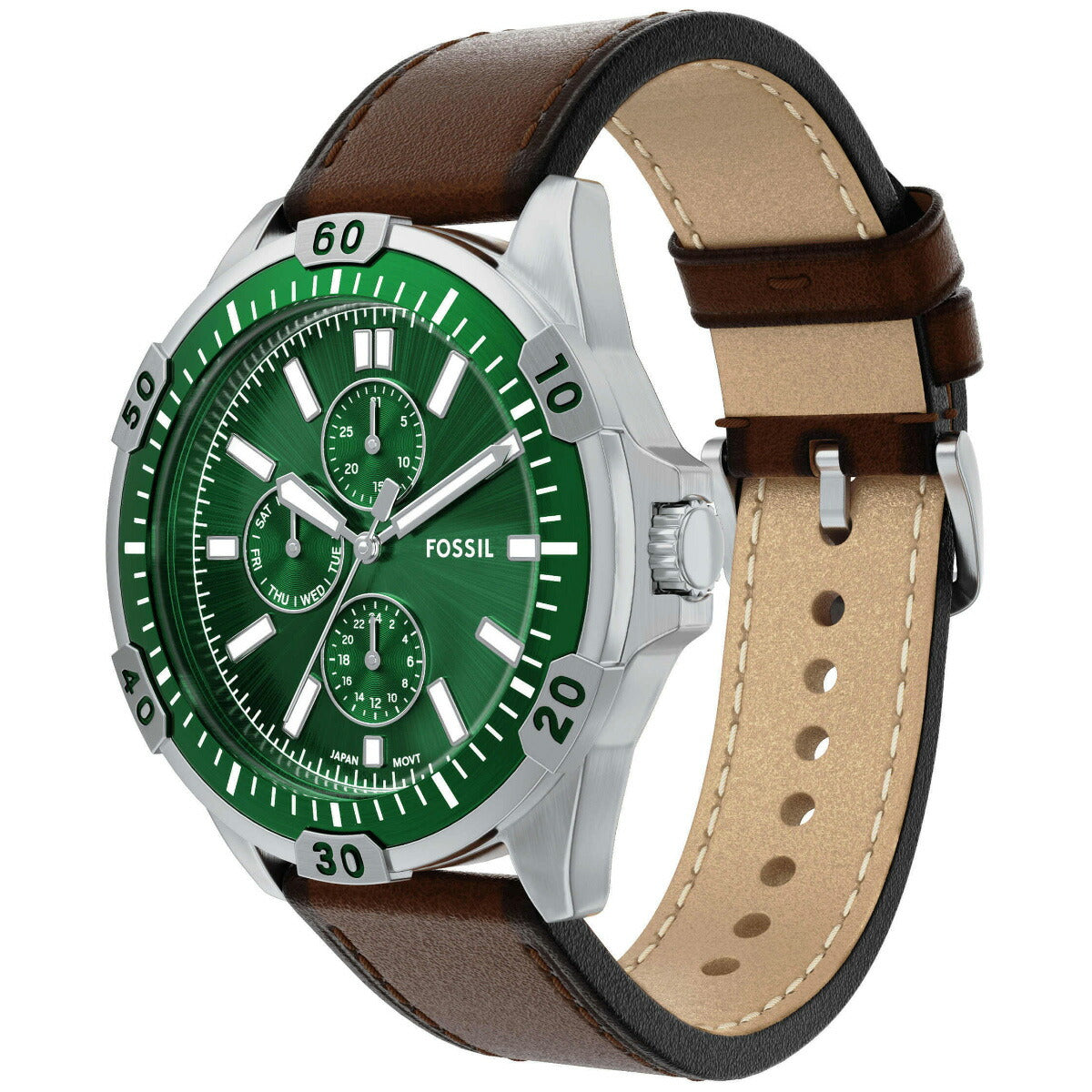 フォッシル FOSSIL 腕時計 メンズ GARRETT マルチファンクション ブラウンレザーウォッチ FS6147【2025 新作】