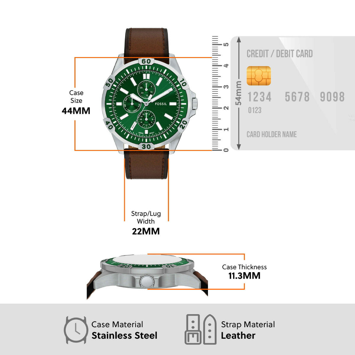 フォッシル FOSSIL 腕時計 メンズ GARRETT マルチファンクション ブラウンレザーウォッチ FS6147【2025 新作】