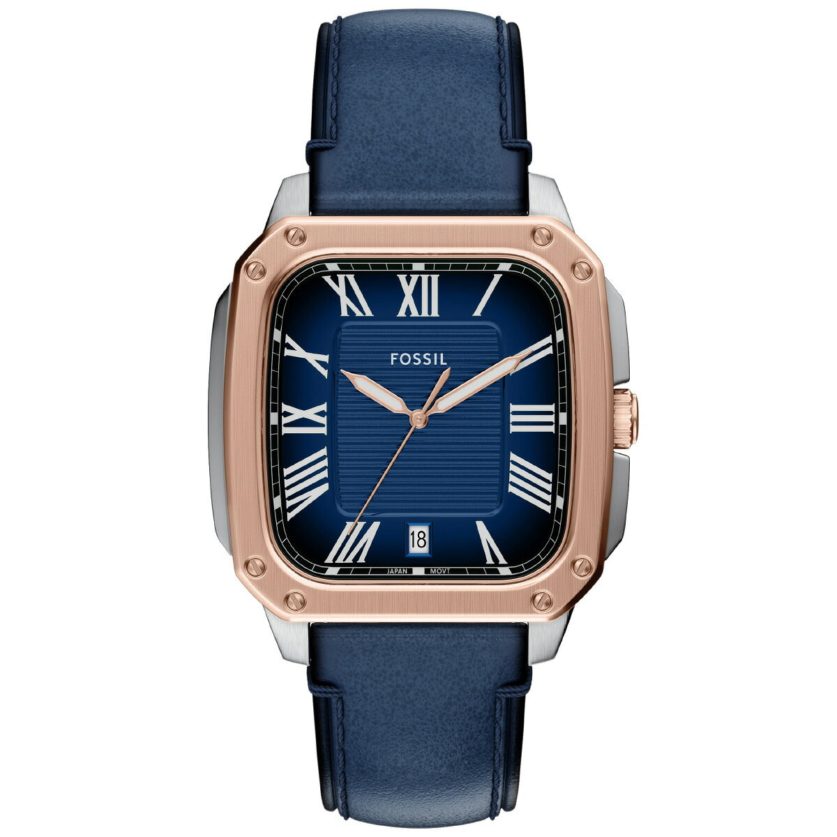 フォッシル FOSSIL 腕時計 メンズ CROSBY 三針 ブルー レザーウォッチ FS6149